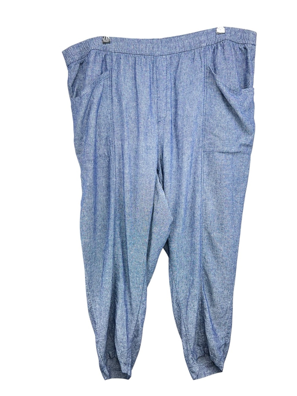 Old Navy High Rise Linen Crop Pants Chambray Women’s 3X - Picture 2 of 10